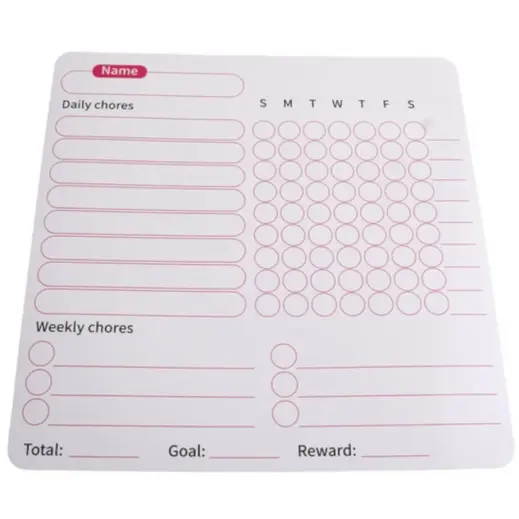 Fridge Magnet Chore Tracker & Reward Set Red